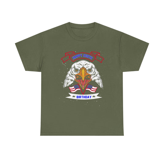 Eagle 'Happy Birthday' Patriotic T-Shirt — American Flag Bald Eagle Birthday Tee