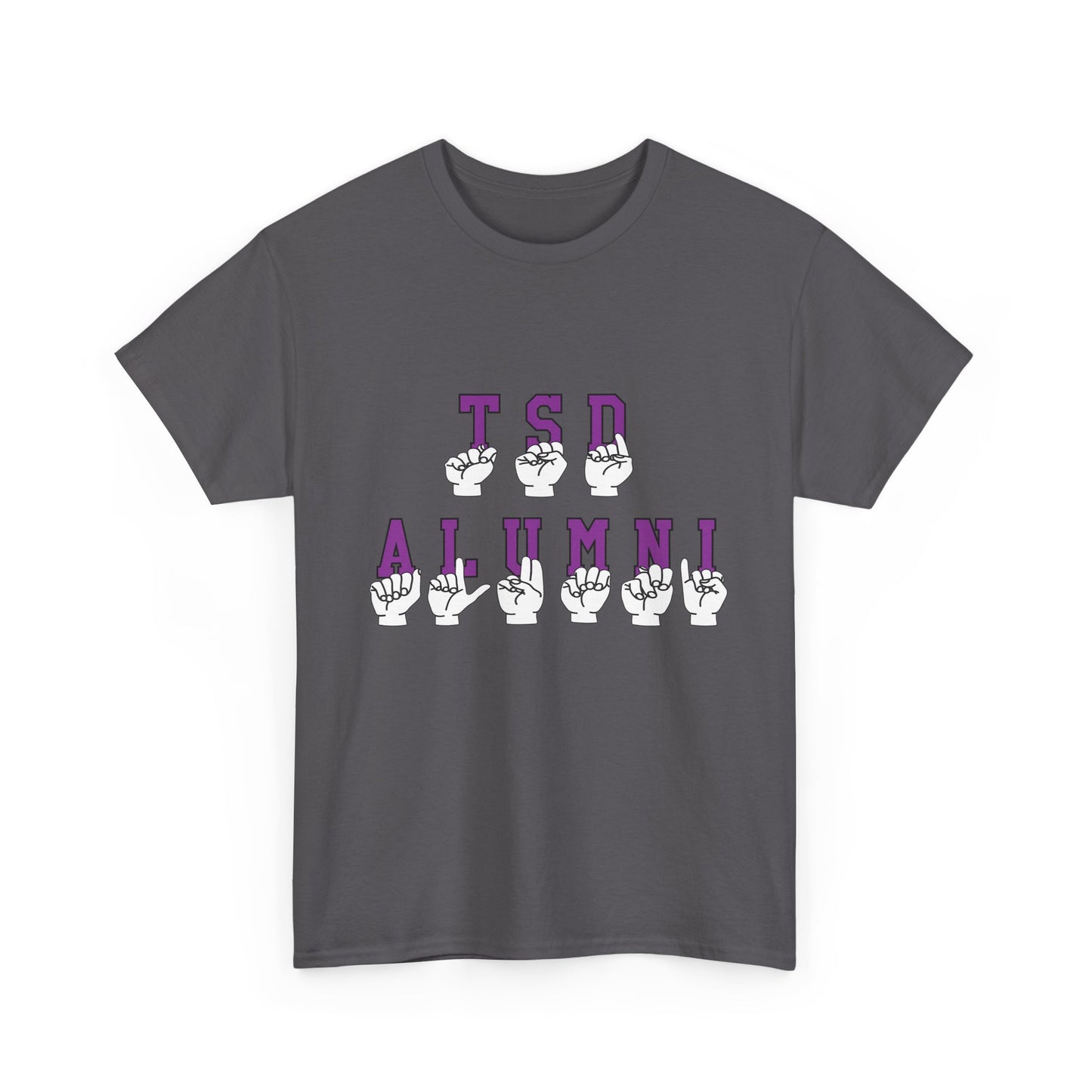 TSD Alumni Graphic Tee — Purple Sign Language Design