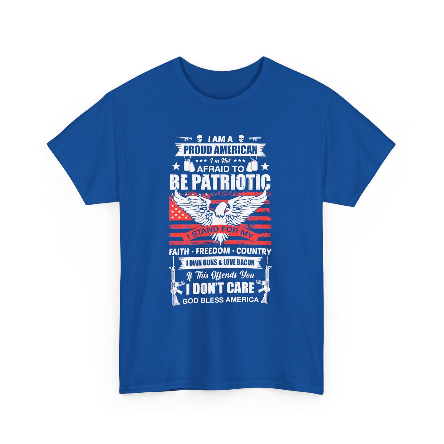 Patriotic Eagle T-Shirt — "Proud American, Not Afraid to Be Patriotic" Flag Tee