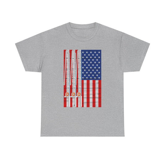 American Flag Fishing Vintage Tee