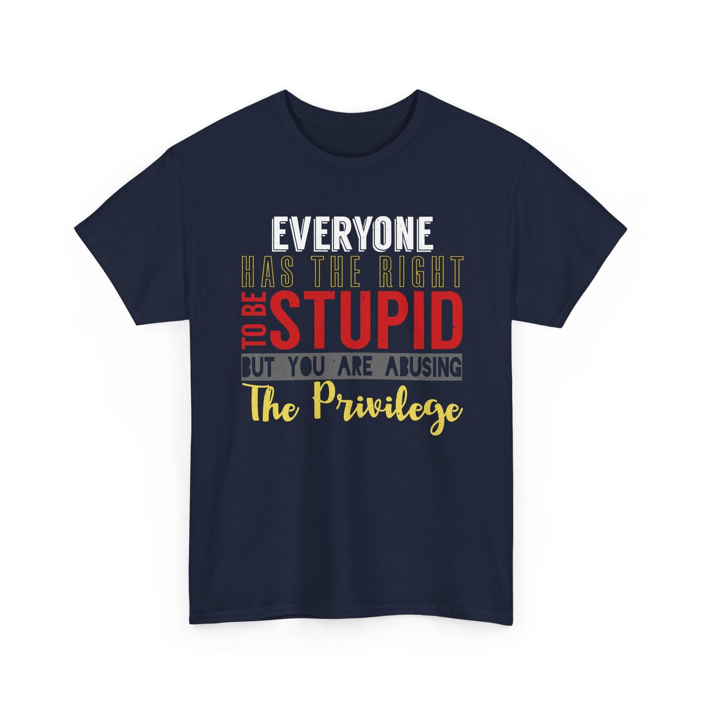 T-Shirt — "Everyone Has the Right to Be Stupid, But You Are Abusing The Privilege" Graphic Tee