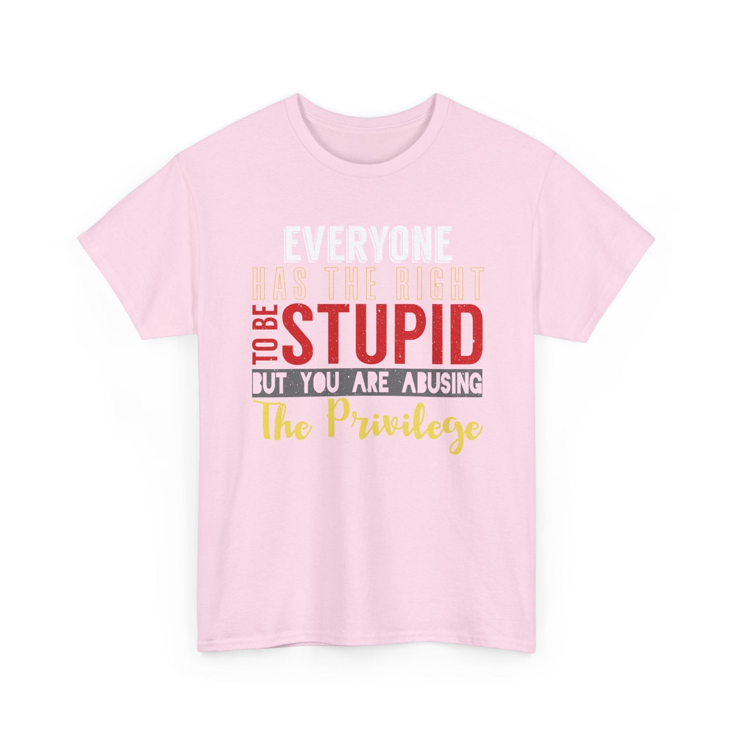 T-Shirt — "Everyone Has the Right to Be Stupid, But You Are Abusing The Privilege" Graphic Tee