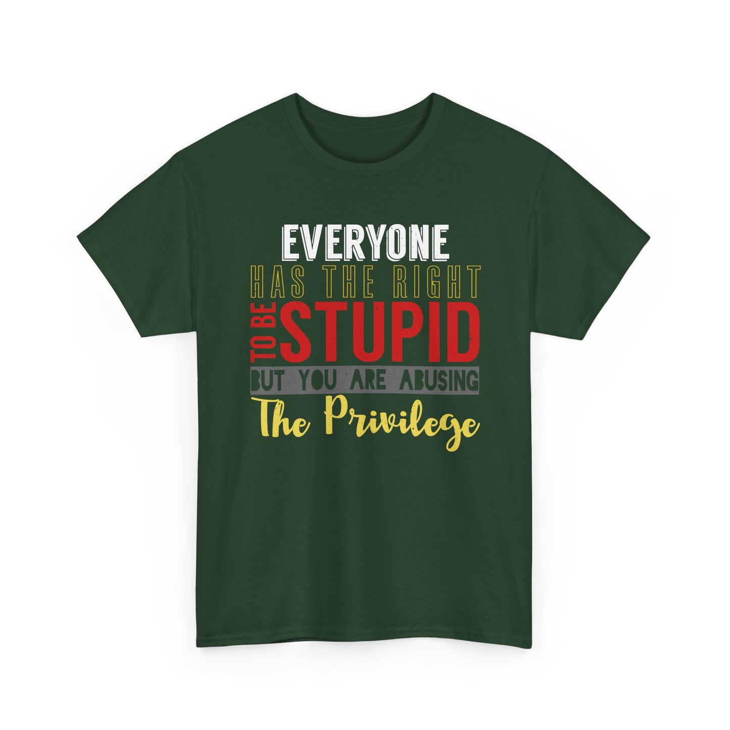 T-Shirt — "Everyone Has the Right to Be Stupid, But You Are Abusing The Privilege" Graphic Tee