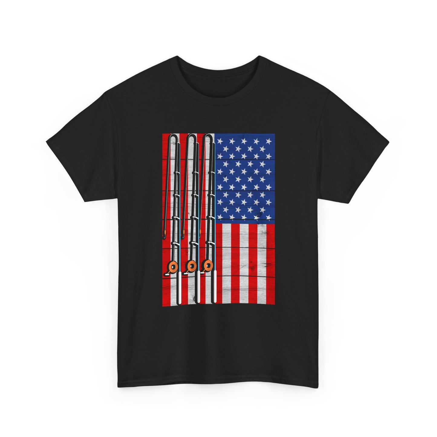 American Flag Fishing Vintage Tee