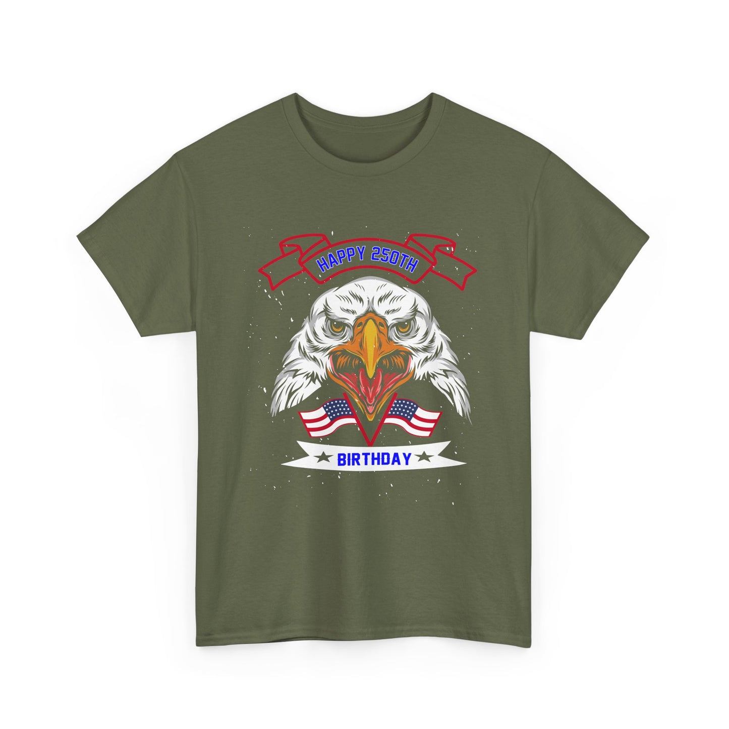 Eagle 'Happy Birthday' Patriotic T-Shirt — American Flag Bald Eagle Birthday Tee