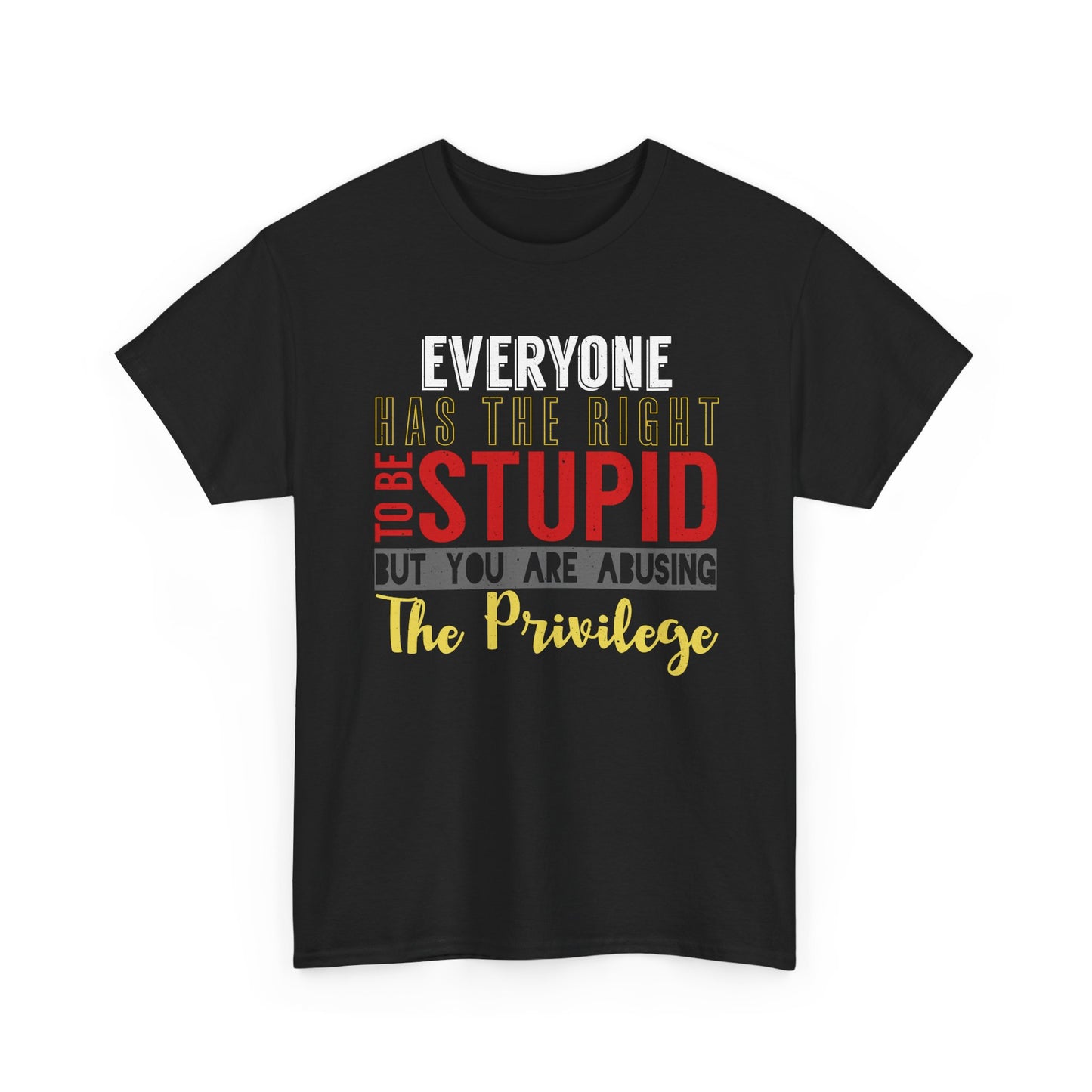 T-Shirt — "Everyone Has the Right to Be Stupid, But You Are Abusing The Privilege" Graphic Tee