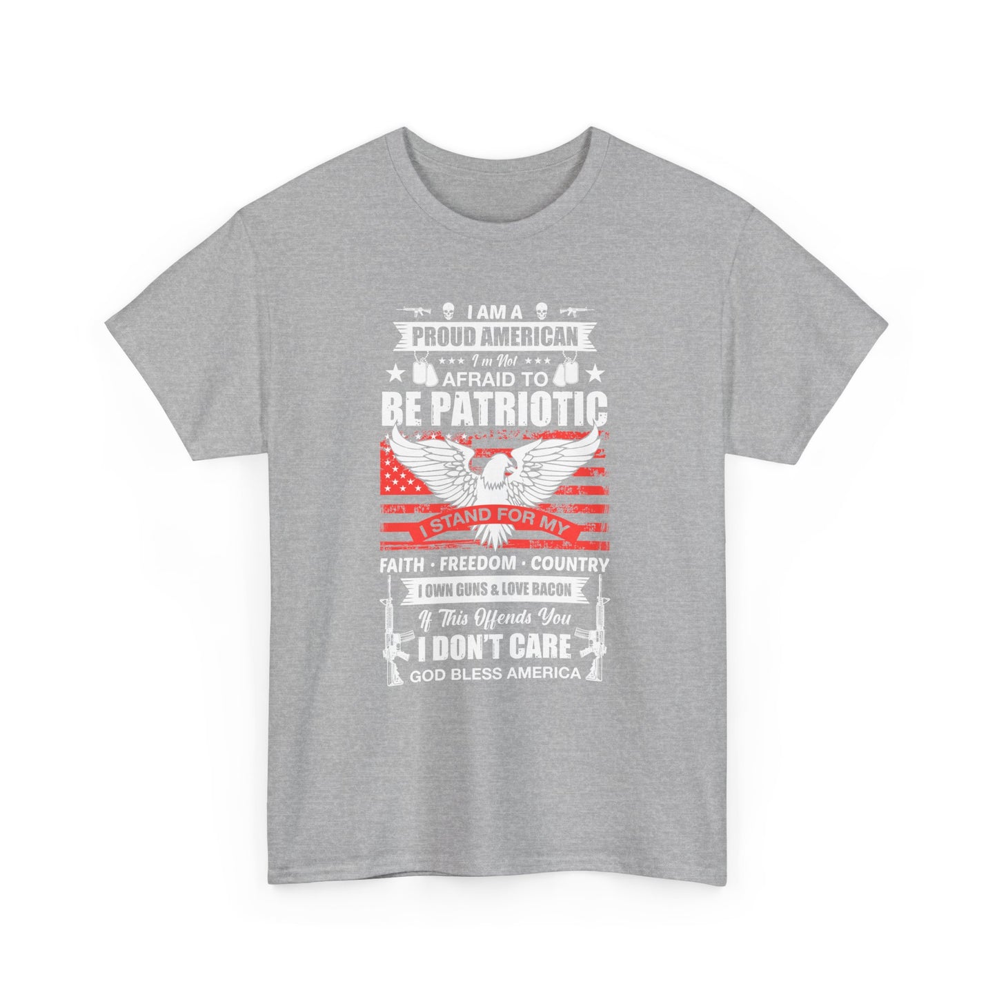 Patriotic Eagle T-Shirt — "Proud American, Not Afraid to Be Patriotic" Flag Tee