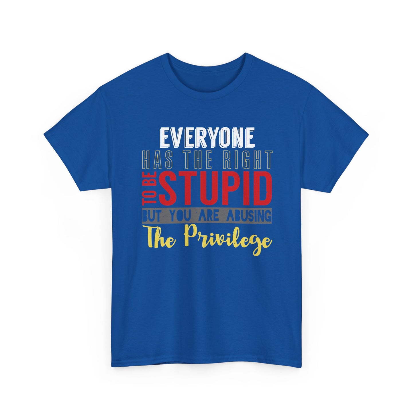 T-Shirt — "Everyone Has the Right to Be Stupid, But You Are Abusing The Privilege" Graphic Tee