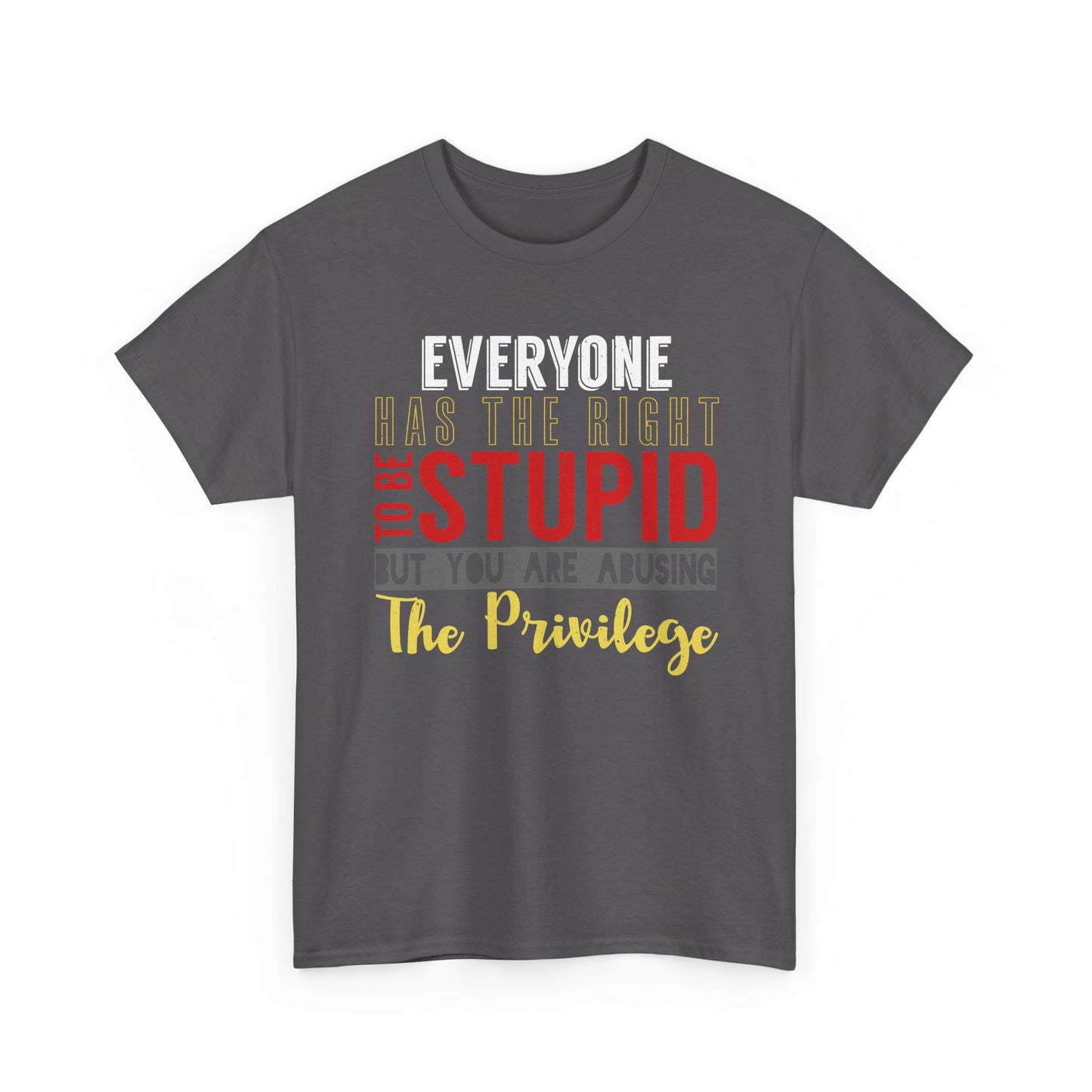 T-Shirt — "Everyone Has the Right to Be Stupid, But You Are Abusing The Privilege" Graphic Tee