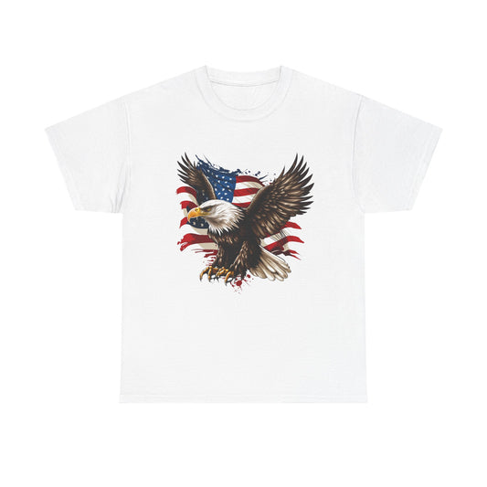 Patriotic Eagle T-Shirt — American Flag Bald Eagle Tee for 4th of July