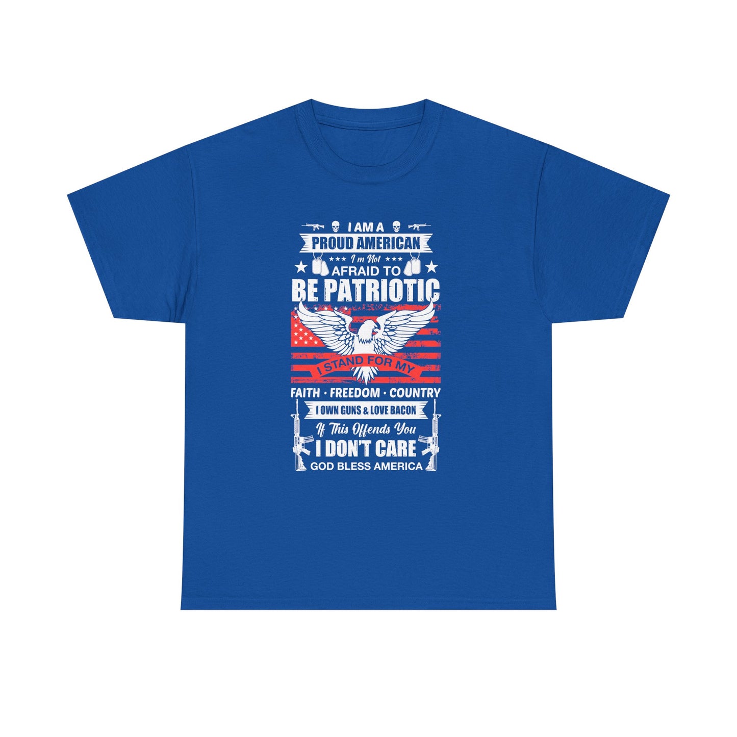 Patriotic Eagle T-Shirt — "Proud American, Not Afraid to Be Patriotic" Flag Tee