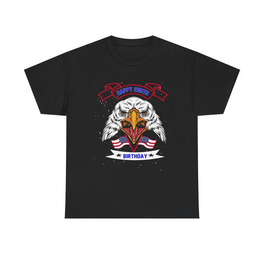 Eagle 'Happy Birthday' Patriotic T-Shirt — American Flag Bald Eagle Birthday Tee