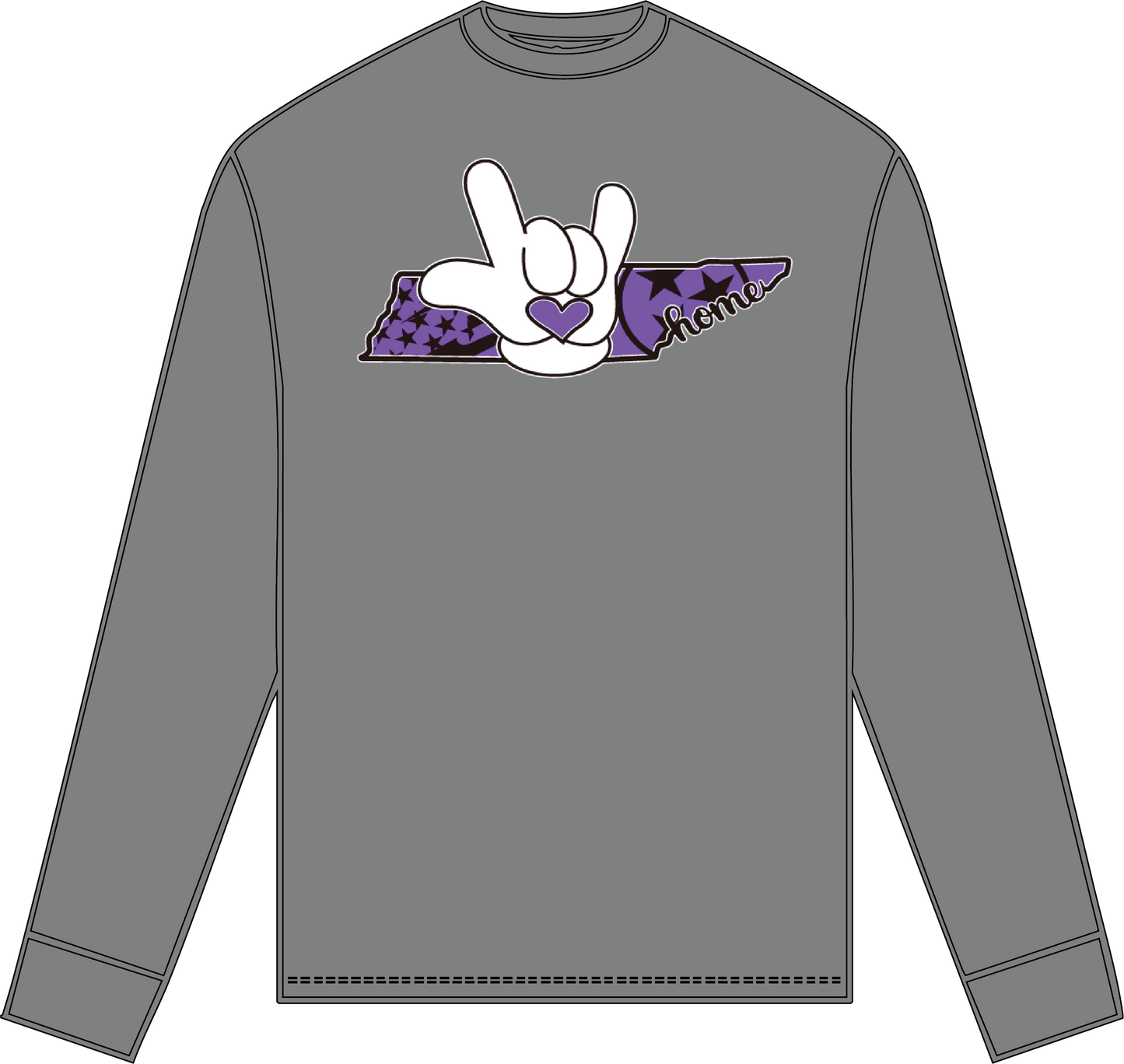 Long sleeve t-shirt  Purple ILY Tennessee